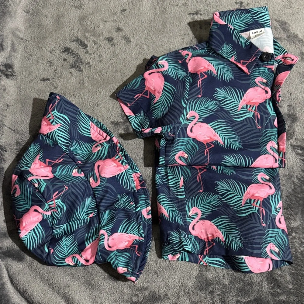 Flamingo Print Baby Romper - Picture 5 of 5
